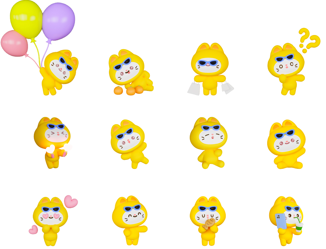 상냥이 응용형 3D 캐릭터 12종