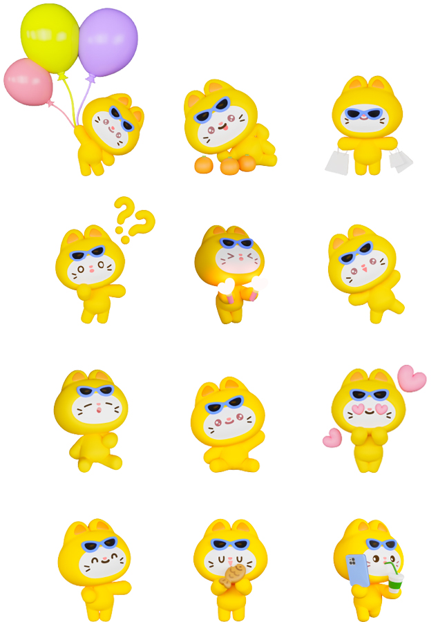 상냥이 응용형 3D 캐릭터 12종